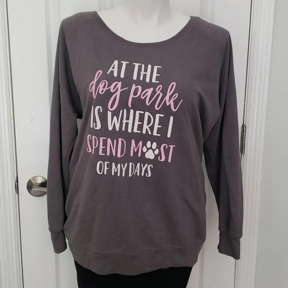instant messenger Sweaters - Instant Message Grey Graphic Dog Sweater